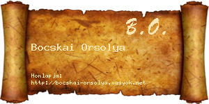 Bocskai Orsolya névjegykártya