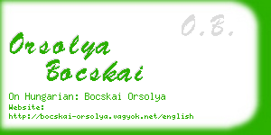 orsolya bocskai business card